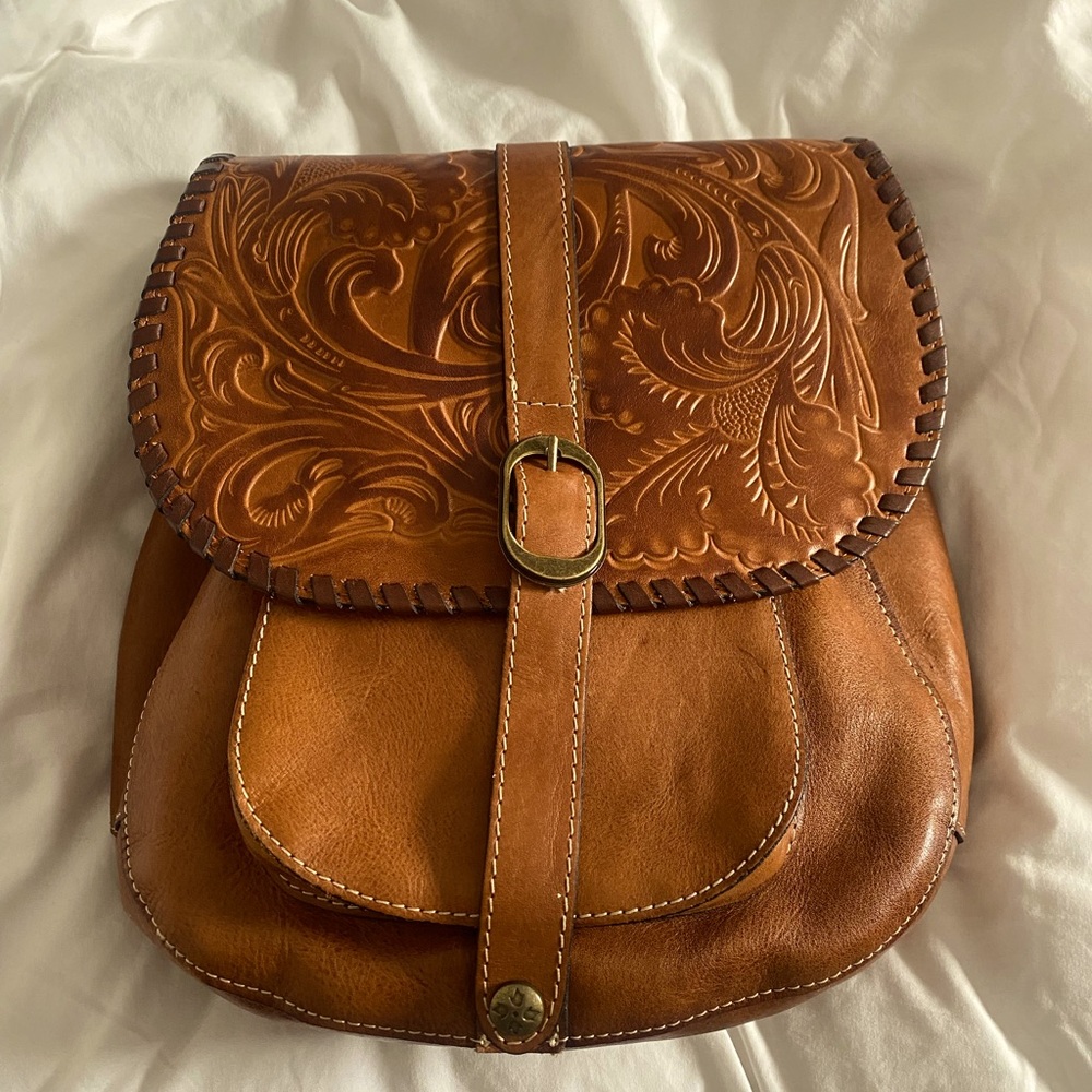 Patricia Nash Tooled Barcelona Leather Satchel Bag